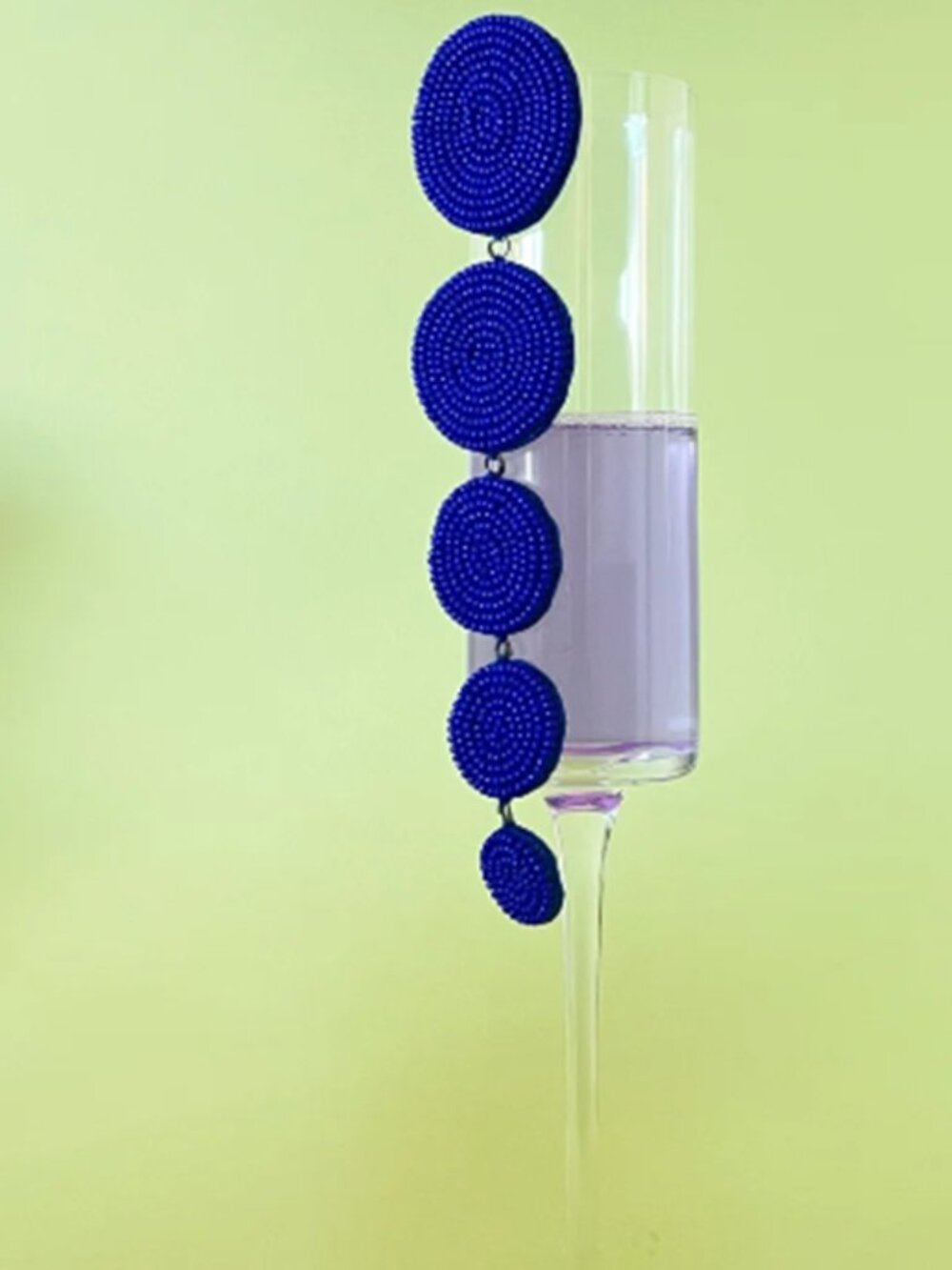 Handcrafted Artisan Beaded Earrings "Negroni" Design in Navy - 60% Off Sale